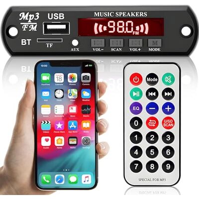 Retoo Bluetooth avkodarkort för billjud med fjärrkontroll, LCD-skärm och AUX 3,5 mm, 7V 12V, ljudmodul USB FM-radio, stöder SD, FM, FLAC, WAV, WMA och MP3, avkodningskort Retoo Bluetooth avkodarkort för billjud med fjärrkontroll, LCD-skärm och AUX 3,5 mm, 7V 12V, ljudmodul USB FM-radio, stöder SD, FM, FLAC, WAV, WMA och MP3, avkodningskort