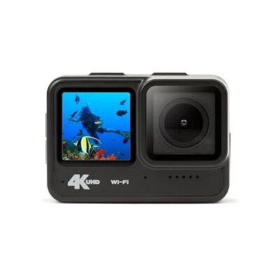 Trevi GO 2600 4K Action Cam 4K Ultra HD WiFi med dubbel IPS-skärm, 21 m vattentät undervattenskamera, 140° bred lins, perfekt för sport, vlogging, resor, tillbehörssats ingår Trevi GO 2600 4K Action Cam 4K Ultra HD WiFi med dubbel IPS-skärm, 21 m vattentät undervattenskamera, 140° bred lins, perfekt för sport, vlogging, resor, tillbehörssats ingår