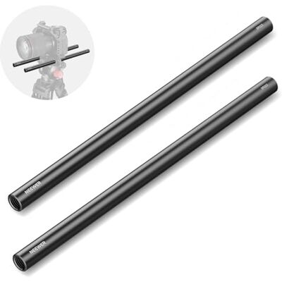 NEEWER 15mm-stång (12"/30cm lång, 2-pack), förlängningsbara 15mm-förlängningsstänger i aluminiumlegering för LWS-stångskenesystem, axelrigg, videorigg och basplatta, SR023 NEEWER 15mm-stång (12"/30cm lång, 2-pack), förlängningsbara 15mm-förlängningsstänger i aluminiumlegering för LWS-stångskenesystem, axelrigg, videorigg och basplatta, SR023