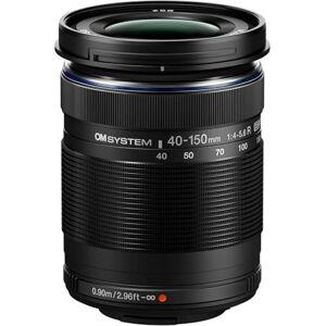 OM SYSTEM M.Zuiko Digital ED 40-150 mm F4-5.6 objektiv, telefoto zoom, lämplig för alla MFT-kameror (Olympus OM-D & PEN-modeller, Panasonic G-serien), svart OM SYSTEM M.Zuiko Digital ED 40-150 mm F4-5.6 objektiv, telefoto zoom, lämplig för alla MFT-kameror (Olympus OM-D & PEN-modeller, Panasonic G-serien), svart