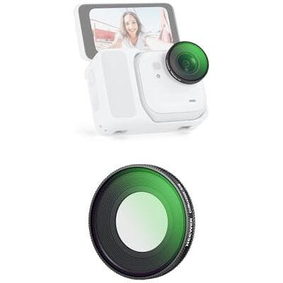 NEEWER 1/4 svart diffusionsfilter kompatibelt med Insta360 GO Ultra, skruva på filmisk effekt linsfilter flerskiktat HD optiskt glas slim frame actionkameratillbehör, FL-C49 NEEWER 1/4 svart diffusionsfilter kompatibelt med Insta360 GO Ultra, skruva på filmisk effekt linsfilter flerskiktat HD optiskt glas slim frame actionkameratillbehör, FL-C49