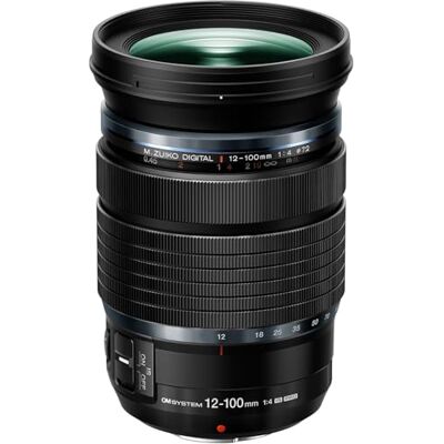 OM SYSTEM M. Zuiko Digital ED 12-100 mm F4 IS Pro-lins, lämplig för alla MFT-kameror (Olymus OM-D och PEN-modeller, Panasonic G-serien), svart OM SYSTEM M. Zuiko Digital ED 12-100 mm F4 IS Pro-lins, lämplig för alla MFT-kameror (Olymus OM-D och PEN-modeller, Panasonic G-serien), svart