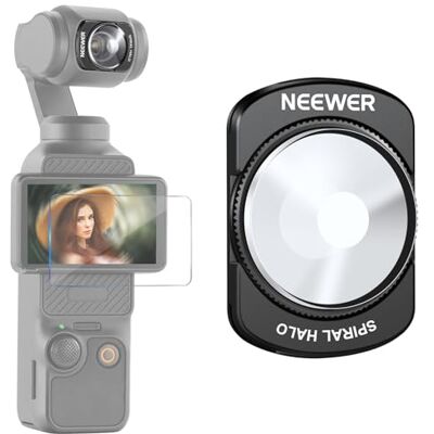 NEEWER Spiral Halo Prisma objektiv effektfilter kompatibel med DJI Osmo Pocket 3 och Creator Combo tillbehör, magnetiskt, HD optiskt glas, gimbal kameralins prismfilter med displayskydd, FL-C35 NEEWER Spiral Halo Prisma objektiv effektfilter kompatibel med DJI Osmo Pocket 3 och Creator Combo tillbehör, magnetiskt, HD optiskt glas, gimbal kameralins prismfilter med displayskydd, FL-C35