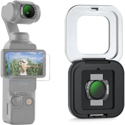 NEEWER Variabelt ND-filter kompatibelt med DJI Osmo Pocket 3 och Creator Combo tillbehör, magnetisk flerbelagd ND2-32 neutral densitet actionkameralins filter med skärmskydd och fodral NEEWER Variabelt ND-filter kompatibelt med DJI Osmo Pocket 3 och Creator Combo tillbehör, magnetisk flerbelagd ND2-32 neutral densitet actionkameralins filter med skärmskydd och fodral