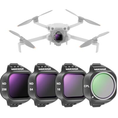 NEEWER CPL ND-filterset kompatibel med DJI Mini 5 Pro (CPL/ND16/ND64/ND256), snap-on cirkulär polariserande polariserande neutral densitetslinsfilter, drönarkamera fotografitillbehör, 4-pack NEEWER CPL ND-filterset kompatibel med DJI Mini 5 Pro (CPL/ND16/ND64/ND256), snap-on cirkulär polariserande polariserande neutral densitetslinsfilter, drönarkamera fotografitillbehör, 4-pack