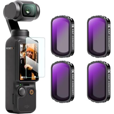 K&F CONCEPT magnetiskt ND-filterset, kompatibelt med DJI Osmo Pocket 3, 4-pack ND4, ND8, ND16, ND32-filter, Osmo Pocket 3-tillbehör, (aluminiumram) K&F CONCEPT magnetiskt ND-filterset, kompatibelt med DJI Osmo Pocket 3, 4-pack ND4, ND8, ND16, ND32-filter, Osmo Pocket 3-tillbehör, (aluminiumram)