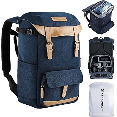 K&F CONCEPT kameraryggsäck rulltopp 20 l fotoryggsäck vattentät robust tygväskor av tyg för spegelreflexkamera Canon Nikon Sony Fujifilm Olympus och 15,6 tums bärbar dator K&F CONCEPT kameraryggsäck rulltopp 20 l fotoryggsäck vattentät robust tygväskor av tyg för spegelreflexkamera Canon Nikon Sony Fujifilm Olympus och 15,6 tums bärbar dator