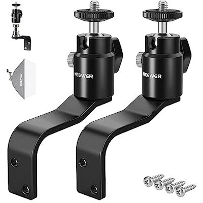 NEEWER 2-pack väggtakfäste av E-typ, ringljus väggmonteringsfäste med avtagbart kulhuvud, 5/8 tum stud, 1/4 tum skruv för blixt stroboskop kameramonitor, studiobelysning, maximal belastning: 2 kg NEEWER 2-pack väggtakfäste av E-typ, ringljus väggmonteringsfäste med avtagbart kulhuvud, 5/8 tum stud, 1/4 tum skruv för blixt stroboskop kameramonitor, studiobelysning, maximal belastning: 2 kg