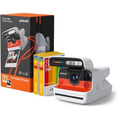 Polaroid FLIP Pack Instantkamera Vit + Färgfilm (16 foton) Polaroid FLIP Pack Instantkamera Vit + Färgfilm (16 foton)