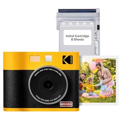Kodak Mini Shot 3 Era 4PASS 2-i-1 snabbkamera och bärbar fotoskrivare (7,6 x 7,6 cm) (kamera + paket med 68 blad, gul) Kodak Mini Shot 3 Era 4PASS 2-i-1 snabbkamera och bärbar fotoskrivare (7,6 x 7,6 cm) (kamera + paket med 68 blad, gul)