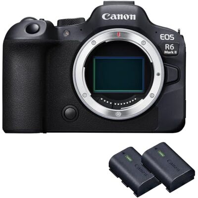 Canon Eos R6 Mark Ii Systemkamera, Spegellös Fullformatskamera + 2Xbatterier Extra Batterikit, Hybridkamera Med Intelligent Autofokus Och Motivigenkänning, 4K, Wifi, Bluetooth, Ai-Styrning Canon Eos R6 Mark Ii Systemkamera, Spegellös Fullformatskamera + 2Xbatterier Extra Batterikit, Hybridkamera Med Intelligent Autofokus Och Motivigenkänning, 4K, Wifi, Bluetooth, Ai-Styrning