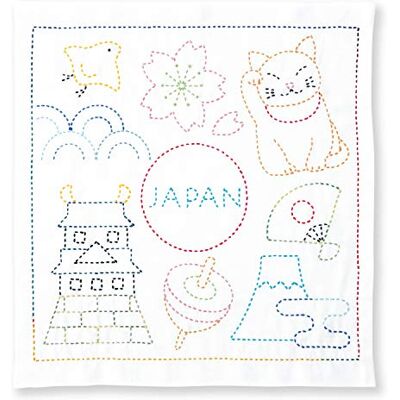 Olympus Thread Sashiko broderiförpackning Hana Fukin World Walker-serie Japan tyg tryckt Olympus Thread Sashiko broderiförpackning Hana Fukin World Walker-serie Japan tyg tryckt