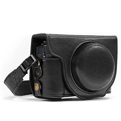 MegaGear MG763 Ever Ready läderkamerafodral och rem med batteriåtkomst för Canon PowerShot G7 X Mark II MegaGear MG763 Ever Ready läderkamerafodral och rem med batteriåtkomst för Canon PowerShot G7 X Mark II