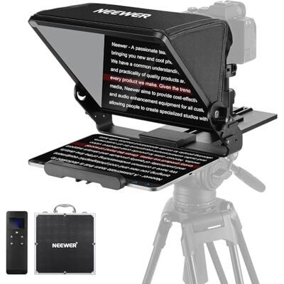 NEEWER Teleprompter med kameramontering, kallskor, RT113 fjärrteleprompter app, onlineundervisning/vlogger/livestreaming-prompter för iPad-surfplatta, monteringsfri, X12II NEEWER Teleprompter med kameramontering, kallskor, RT113 fjärrteleprompter app, onlineundervisning/vlogger/livestreaming-prompter för iPad-surfplatta, monteringsfri, X12II