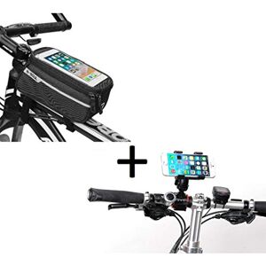 Shot Case Cykelpaket för Samsung Galaxy Core Prime Smartphone (cykelstyre montering + pekficka) mountainbike cykling (svart)