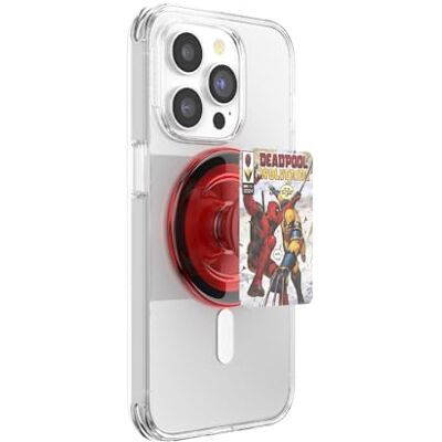 PopSockets runt telefongrepp kompatibelt med MagSafe, adapterring ingår, telefonhållare, trådlös laddning kompatibel, Deadpool x Wolverine – Deadpool och Wolverine serietidningsskydd PopSockets runt telefongrepp kompatibelt med MagSafe, adapterring ingår, telefonhållare, trådlös laddning kompatibel, Deadpool x Wolverine – Deadpool och Wolverine serietidningsskydd