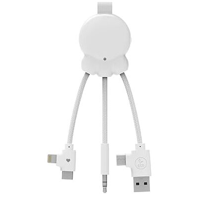 Xoopar Bläckfisk BT-kabel (vit) Multi-kabel, USB-ingång, Lightning-utgång, USB-C och Micro-USB, kompatibel med alla typer av enheter (smartphone, trådlös hörlur...) Xoopar Bläckfisk BT-kabel (vit) Multi-kabel, USB-ingång, Lightning-utgång, USB-C och Micro-USB, kompatibel med alla typer av enheter (smartphone, trådlös hörlur...)
