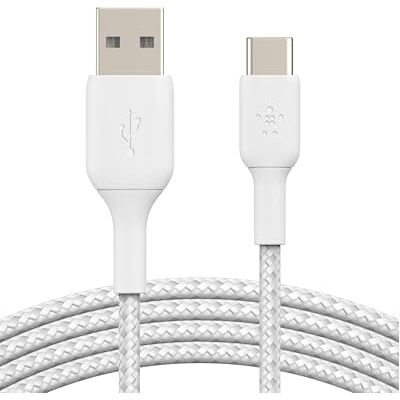 Belkin flätad laddningskabel USB-C till USB-C för iPhone 15, Plus, Pro, Pro Max, Samsung Galaxy S24, S23, Note 20, Pixel 7, iPad Pro, Mini, Nintendo Switch, USB Type-C laddningskabel, 1 m- Vit Belkin flätad laddningskabel USB-C till USB-C för iPhone 15, Plus, Pro, Pro Max, Samsung Galaxy S24, S23, Note 20, Pixel 7, iPad Pro, Mini, Nintendo Switch, USB Type-C laddningskabel, 1 m- Vit
