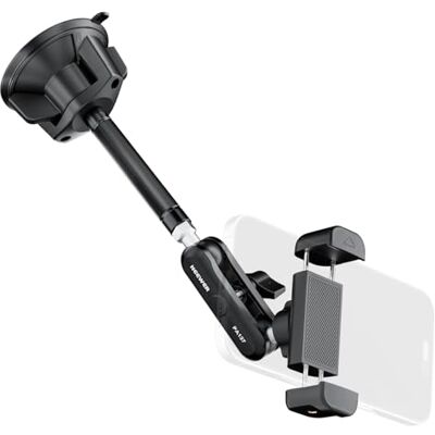NEEWER Telefonhållare för din bil, 360° roterande vakuum sugkopp metall mobiltelefonmontering utökad magisk arm kompatibel med iPhone Samsung för vindruta skylight navigering videoinspelning, PA137 NEEWER Telefonhållare för din bil, 360° roterande vakuum sugkopp metall mobiltelefonmontering utökad magisk arm kompatibel med iPhone Samsung för vindruta skylight navigering videoinspelning, PA137