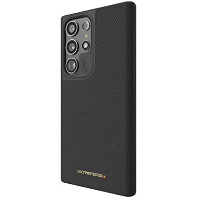 ZAGG Gear4 London Samsung Galaxy S23 Ultra Phone fodral, D30 droppskydd upp till 4 m (13 fot), modern design med 3D-tryckt tyg exteriör, fungerar med trådlösa laddningssystem, svart ZAGG Gear4 London Samsung Galaxy S23 Ultra Phone fodral, D30 droppskydd upp till 4 m (13 fot), modern design med 3D-tryckt tyg exteriör, fungerar med trådlösa laddningssystem, svart