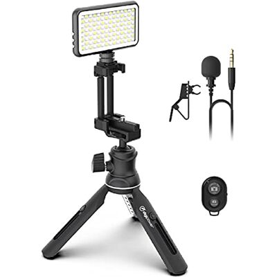 DigiPower instruktören professionell videokit (inkluderar mikrofon, LED-ljus, stativ och telefonhållare) DigiPower instruktören professionell videokit (inkluderar mikrofon, LED-ljus, stativ och telefonhållare)