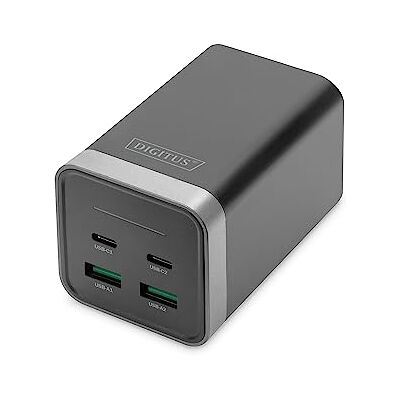 Digitus universella GaN-laddare 150 W 2 portar USB-C, 2 portar USB-A snabbladdare Power Delivery (PD 3.0) för iPhone, iPad, Samsung Galaxy, Pixel, Xiaomi, Motorola, Huawei och bärbara datorer Digitus universella GaN-laddare 150 W 2 portar USB-C, 2 portar USB-A snabbladdare Power Delivery (PD 3.0) för iPhone, iPad, Samsung Galaxy, Pixel, Xiaomi, Motorola, Huawei och bärbara datorer