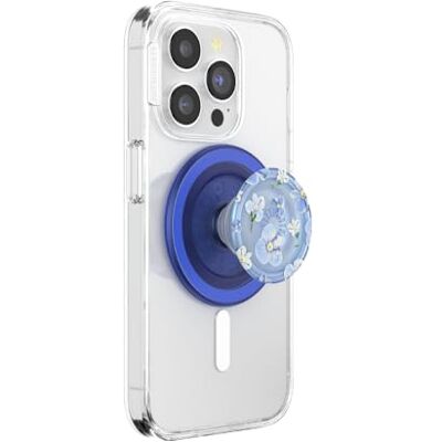 PopSockets runt telefongrepp kompatibelt med MagSafe, adapterring ingår, telefonhållare, trådlös laddning kompatibel – blå fält PopSockets runt telefongrepp kompatibelt med MagSafe, adapterring ingår, telefonhållare, trådlös laddning kompatibel – blå fält