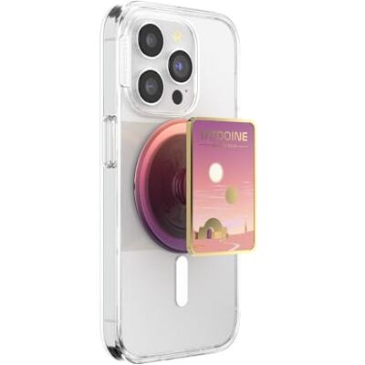 PopSockets runt telefongrepp kompatibelt med MagSafe, adapterring ingår, telefonhållare, trådlös laddning kompatibel, StarWars – emalj välkommen till Tatooine PopSockets runt telefongrepp kompatibelt med MagSafe, adapterring ingår, telefonhållare, trådlös laddning kompatibel, StarWars – emalj välkommen till Tatooine