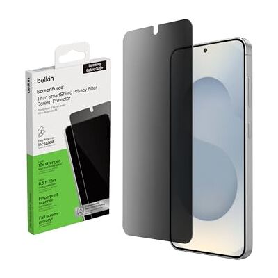 Belkin ScreenForce Titan SmartShield Skärmskydd med Integritetsfilter för Samsung Galaxy S26+, Anti-Spion, Reptåligt Stötskyddat, Fingeravtrycksavstötande, Extremt Tunt med Monteringsform Belkin ScreenForce Titan SmartShield Skärmskydd med Integritetsfilter för Samsung Galaxy S26+, Anti-Spion, Reptåligt Stötskyddat, Fingeravtrycksavstötande, Extremt Tunt med Monteringsform