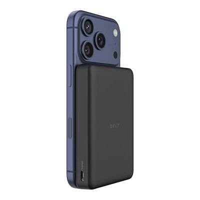Belkin BoostCharge Magnetisk Powerbank 10000mAh, Qi2-Certifierad, Tunn Bärbar Laddare med 2 USB-C Portar och Kabel för USB-C, Lätt Batteripaket på 7,5 W för iPhone, Galaxy, Pixel, m.fl. Svart Belkin BoostCharge Magnetisk Powerbank 10000mAh, Qi2-Certifierad, Tunn Bärbar Laddare med 2 USB-C Portar och Kabel för USB-C, Lätt Batteripaket på 7,5 W för iPhone, Galaxy, Pixel, m.fl. Svart