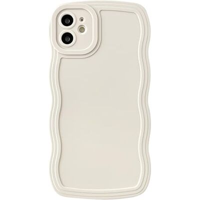 Caseative Fodral för iPhone 11-skal, enfärgad lockig våg ram mjukt telefonfodral (vit) Caseative Fodral för iPhone 11-skal, enfärgad lockig våg ram mjukt telefonfodral (vit)