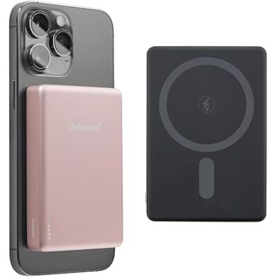 Intenso MW10000 magnetisk powerbank 10 000 mAh – MagSafe kompatibel, trådlös laddning 15 W, USB-C PD 20 W, för iPhone och Android – testad i Tyskland – rosé Intenso MW10000 magnetisk powerbank 10 000 mAh – MagSafe kompatibel, trådlös laddning 15 W, USB-C PD 20 W, för iPhone och Android – testad i Tyskland – rosé