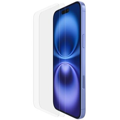 Belkin ScreenForce TemperedGlass, skärmskydd härdat glas för iPhone 16 Plus, tunt, kristallklart, reptåligt, inkluderar monteringsform för applicering utan luftbubblor, 2-pack, exklusiv för Amazon Belkin ScreenForce TemperedGlass, skärmskydd härdat glas för iPhone 16 Plus, tunt, kristallklart, reptåligt, inkluderar monteringsform för applicering utan luftbubblor, 2-pack, exklusiv för Amazon