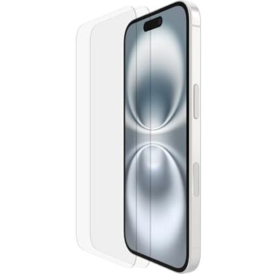 Belkin ScreenForce TemperedGlass, skärmskydd härdat glas för iPhone 15, tunt, kristallklart, reptåligt, inkluderar monteringsform för applicering utan luftbubblor, 2-pack, exklusiv för Amazon Belkin ScreenForce TemperedGlass, skärmskydd härdat glas för iPhone 15, tunt, kristallklart, reptåligt, inkluderar monteringsform för applicering utan luftbubblor, 2-pack, exklusiv för Amazon