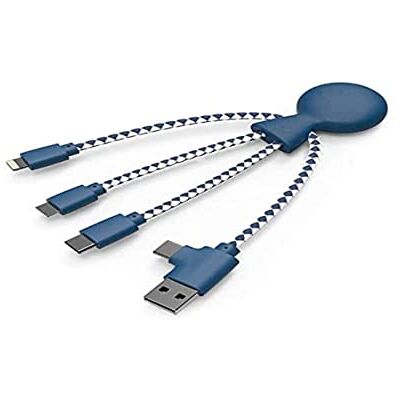 Xoopar Mr Bio 4in1 Multi USB Octopus Kabel Blå Universal Laddare Designad med miljövänliga material Universal USB Smartphone Plug Xoopar Mr Bio 4in1 Multi USB Octopus Kabel Blå Universal Laddare Designad med miljövänliga material Universal USB Smartphone Plug
