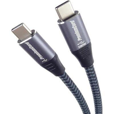 Premiumcord USB-C M/M Kabel - 100W 20V/5A 480Mbps Bomullstrasig 1,5M Premiumcord USB-C M/M Kabel - 100W 20V/5A 480Mbps Bomullstrasig 1,5M