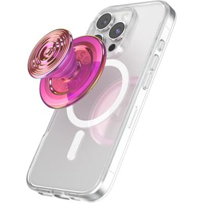 PopSockets : PopGrip Round för MagSafe – adapterring för MagSafe ingår – expanderande telefonstativ och grepp med en utbytbar topp för smartphones och fodral – krusning iriserande absint PopSockets : PopGrip Round för MagSafe – adapterring för MagSafe ingår – expanderande telefonstativ och grepp med en utbytbar topp för smartphones och fodral – krusning iriserande absint