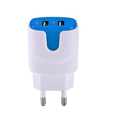 Shot Case Nätadapter färg USB för Wiko View 3 Pro smartphone surfplatta dubbeluttag 2 portar AC-laddare (blå) Shot Case Nätadapter färg USB för Wiko View 3 Pro smartphone surfplatta dubbeluttag 2 portar AC-laddare (blå)