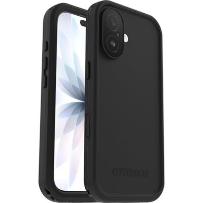 OtterBox Frē Series MagSafe skal för iPhone 17, vattentätt (IP68), stöttåligt, smutssäkert, med inbyggt skärmskydd, tillverkat med hållbarhet, testad till militärstandard x5, Svart OtterBox Frē Series MagSafe skal för iPhone 17, vattentätt (IP68), stöttåligt, smutssäkert, med inbyggt skärmskydd, tillverkat med hållbarhet, testad till militärstandard x5, Svart