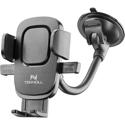 Teknoll Bilhållare Suction Cup – Smartphone-hållare med sugkopp för instrumentbräda och vindruta, kompatibel upp till 90 mm, solid installation, säker och stabil körning Teknoll Bilhållare Suction Cup – Smartphone-hållare med sugkopp för instrumentbräda och vindruta, kompatibel upp till 90 mm, solid installation, säker och stabil körning