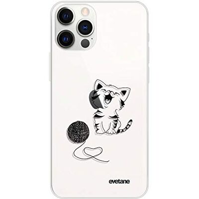 Evetane fodral kompatibel med iPhone 12/12 Pro mjukt silikon, solid, ultratunt, skyddande fodral transparent katt och ull trendig design Evetane fodral kompatibel med iPhone 12/12 Pro mjukt silikon, solid, ultratunt, skyddande fodral transparent katt och ull trendig design