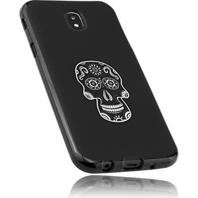 mumbi Fodral kompatibelt med Samsung Galaxy J5 2017 mobiltelefon fodral med motiv Calavera vit, svart mumbi Fodral kompatibelt med Samsung Galaxy J5 2017 mobiltelefon fodral med motiv Calavera vit, svart