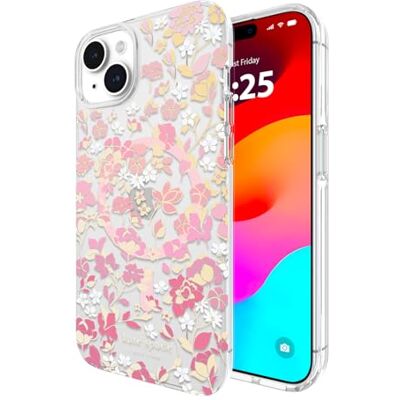 kate spade new york Skal för iPhone 15 Plus, MagSafe-kompatibelt, motiv med rosa blommor (Flowerbed Pink Ombre) kate spade new york Skal för iPhone 15 Plus, MagSafe-kompatibelt, motiv med rosa blommor (Flowerbed Pink Ombre)