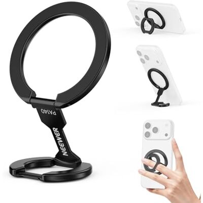 NEEWER Magnetiskt telefongrepp, dubbelsidig magnet mobiltelefon ringhållare stativ hopfällbart ställ bärbart kompatibelt med MagSafe iPhone Samsung Android för bilmontering träning gym videoinspelning NEEWER Magnetiskt telefongrepp, dubbelsidig magnet mobiltelefon ringhållare stativ hopfällbart ställ bärbart kompatibelt med MagSafe iPhone Samsung Android för bilmontering träning gym videoinspelning
