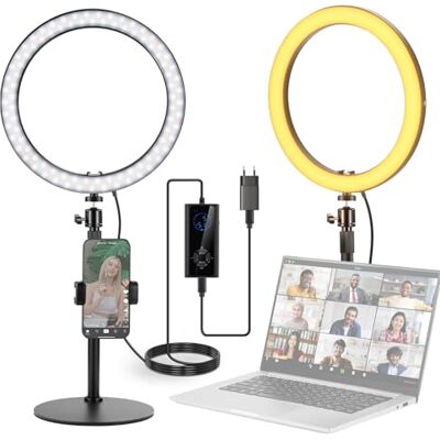 NEEWER 12 tums ring högeffekt bord 24 W med stativ/telefonhållare, selfie-ljus LED-videokonferenser för iPhone streaming smink Vlog video bärbar dator webbkamera zoom samtal podcast, RH12B NEEWER 12 tums ring högeffekt bord 24 W med stativ/telefonhållare, selfie-ljus LED-videokonferenser för iPhone streaming smink Vlog video bärbar dator webbkamera zoom samtal podcast, RH12B