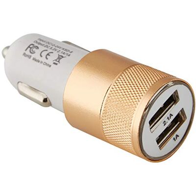 Shot Case Dubbel USB cigarettändaradapter för Nokia 3.2 smartphone 2 port billaddare universal färger (guld) Shot Case Dubbel USB cigarettändaradapter för Nokia 3.2 smartphone 2 port billaddare universal färger (guld)