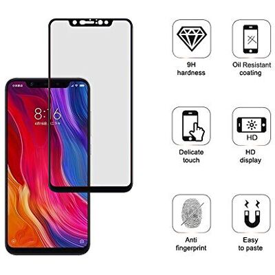 TELLUR härdat glas 2,5D fullt lim för Xiaomi Mi 8, svart TELLUR härdat glas 2,5D fullt lim för Xiaomi Mi 8, svart