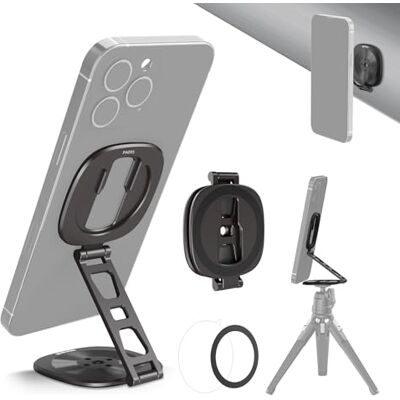 NEEWER Dubbel magnetisk telefonhållare, vikbart och tunt stativ med 1/4 tums gänga och kall sko, kompatibel med MagSafe iPhone Samsung och Android för videoinspelning, PA095 NEEWER Dubbel magnetisk telefonhållare, vikbart och tunt stativ med 1/4 tums gänga och kall sko, kompatibel med MagSafe iPhone Samsung och Android för videoinspelning, PA095