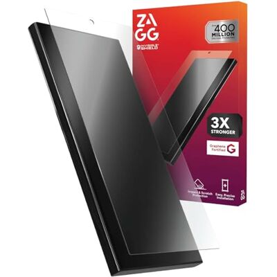 ZAGG Glass+ Samsung Galaxy S25 Ultra skärmskydd – extremt och splitterskydd, repbeständigt, fläckbeständigt, fingeravtrycksskanner kompatibel, osynligskärm, enkel installation ZAGG Glass+ Samsung Galaxy S25 Ultra skärmskydd – extremt och splitterskydd, repbeständigt, fläckbeständigt, fingeravtrycksskanner kompatibel, osynligskärm, enkel installation
