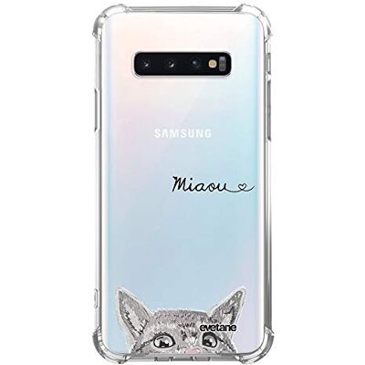 Evetane Silikonskal kompatibelt med Samsung Galaxy S10 mjukt och förstärkt skydd stötsäkra hörn tunt och genomskinligt bakre skal meow-katt Evetane Silikonskal kompatibelt med Samsung Galaxy S10 mjukt och förstärkt skydd stötsäkra hörn tunt och genomskinligt bakre skal meow-katt